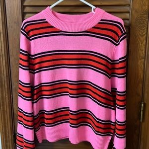 Women’s sweater by H&M size L pink white and red. Never worn